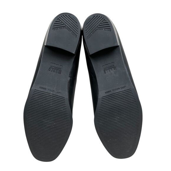 Munro American Womens Pumps Black Leather Low Block Heel Slip On Size 10N - Picture 8 of 9
